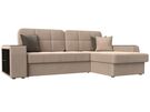 Диван угловой Брюссель правый угол, Велюр, Seven 729 бежевый;Seven 727 коричневый