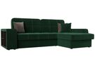 Диван угловой Брюссель правый угол, Велюр, Seven 626 зеленый;Seven 727 коричневый