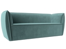 Диван кухонный прямой Бергамо 3-х местный, Велюр, SEVEN 113 бирюзовый