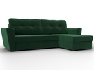 Диван угловой Амстердам Лайт правый угол, Велюр, SEVEN 626 зеленый