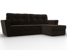 Диван угловой Амстердам Лайт правый угол, Микровельвет, Коричневый