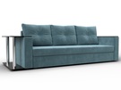 Диван прямой Атланта со столом слева, Велюр, SEVEN 113 бирюзовый
