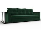 Диван прямой Атланта со столом слева, Велюр, SEVEN 626 зеленый