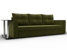 Диван прямой Атланта со столом слева, Микровельвет, Зеленый