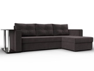 Диван угловой Атланта со столом правый угол, Велюр, SEVEN 727 коричневый