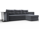 Диван угловой Атланта со столом правый угол, Велюр, SEVEN 17 серый
