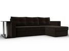 Диван угловой Атланта со столом правый угол, Микровельвет, Коричневый