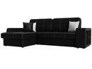Диван угловой Брюссель левый угол, Экокожа, Черный;Белый