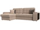 Диван угловой Брюссель левый угол, Велюр, Seven 729 бежевый;Seven 727 коричневый