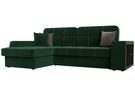 Диван угловой Брюссель левый угол, Велюр, Seven 626 зеленый;Seven 727 коричневый