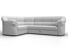 Диван угловой Карнелла левый угол, Экокожа, Белый