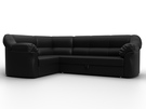 Диван угловой Карнелла левый угол, Экокожа, Черный