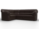 Диван угловой Карнелла левый угол, Экокожа, Коричневый