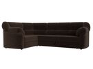 Диван угловой Карнелла левый угол, Микровельвет, Коричневый