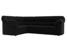 Диван угловой Карнелла левый угол, Микровельвет, Черный