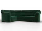 Диван угловой Карнелла левый угол, Велюр, SEVEN 626 зеленый
