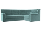 Диван угловой Карелия правый угол, Велюр, SEVEN 113 бирюзовый