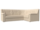 Диван угловой Карелия правый угол, Экокожа, Бежевый