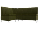 Диван кухонный угловой Кантри левый угол, Микровельвет, Зеленый