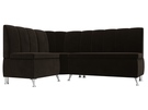 Диван кухонный угловой Кантри левый угол, Микровельвет, Коричневый