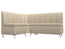 Диван кухонный угловой Кантри левый угол, Экокожа, Бежевый