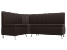 Диван кухонный угловой Кантри левый угол, Экокожа, Коричневый
