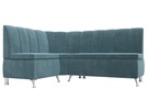 Диван кухонный угловой Кантри левый угол, Велюр, SEVEN 113 бирюзовый