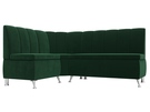 Диван кухонный угловой Кантри левый угол, Велюр, SEVEN 626 зеленый