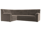 Диван угловой Карелия левый угол, Велюр, SEVEN 727 коричневый