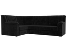 Диван угловой Карелия левый угол, Велюр, SEVEN 35 черный
