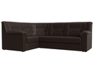 Диван угловой Карелия левый угол, Экокожа, Коричневый