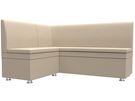 Диван кухонный угловой Уют левый угол, Экокожа, Бежевый