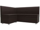 Диван кухонный угловой Уют левый угол, Экокожа, Коричневый