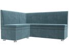 Диван кухонный угловой Уют левый угол, Велюр, SEVEN 113 бирюзовый