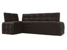 Диван кухонный угловой Люксор левый угол, Экокожа, Коричневый