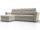Диван угловой Амстердам Лайт левый угол, Микровельвет, Бежевый