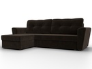 Диван угловой Амстердам Лайт левый угол, Микровельвет, Коричневый