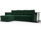 Диван угловой Атланта со столом левый угол, Велюр, SEVEN 626 зеленый