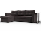 Диван угловой Атланта со столом левый угол, Велюр, SEVEN 727 коричневый