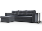 Диван угловой Атланта со столом левый угол, Велюр, SEVEN 17 серый