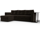 Диван угловой Атланта со столом левый угол, Микровельвет, Коричневый