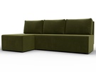 Диван угловой Поло левый угол, Микровельвет, Зеленый