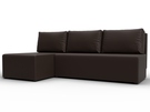Диван угловой Поло левый угол, Экокожа, Коричневый