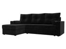 Диван угловой Верона Лайт левый угол, Велюр, SEVEN 35 черный