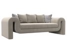 Диван прямой Волна, Микровельвет;Велюр, бежевый;серый