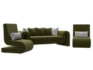 Набор Волна-1 (диван, 2 кресла), Микровельвет;Велюр, Зеленый;Серый