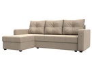 Диван угловой Ливерпуль Лайт левый угол, Велюр, SEVEN 729 бежевый