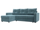 Диван угловой Ливерпуль Лайт левый угол, Велюр, SEVEN 113 бирюзовый