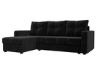 Диван угловой Ливерпуль Лайт левый угол, Велюр, SEVEN 35 черный