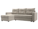 Диван угловой Ливерпуль Лайт левый угол, Микровельвет, Бежевый